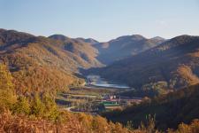 Mining site between mountains